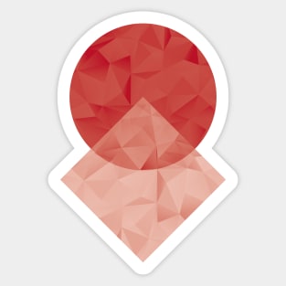 Red Geometric Shapes Sticker